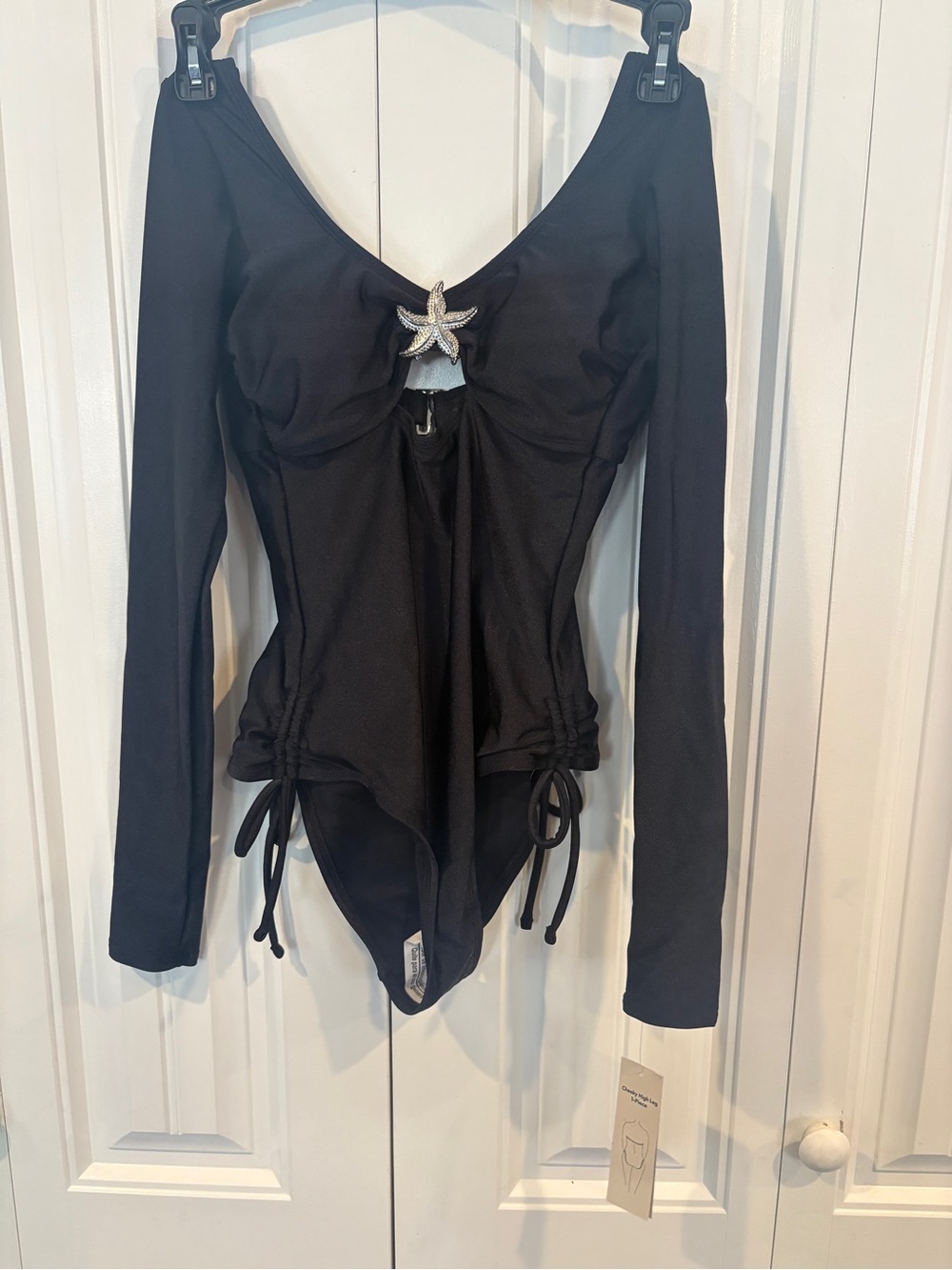 No boundaries black one piece Long sleeve swimsuit size XXS
